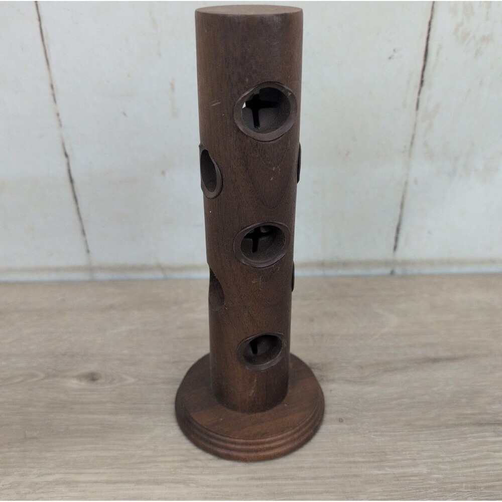 Wooden Pipe Stand 5 Pipes Holder Felt Bottom Display